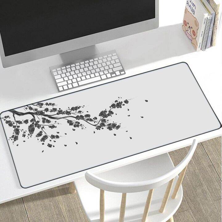 japanese-style-gaming-mouse-pad-pink-sakura-mousepads-black-white-xxl-large-desk-mat-torii-art-mouse-mats-rugs-for-laptop-gamer