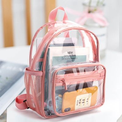 Womens Backpack Transparent Waterproof PVC Bag Female Fashion College Students Transparent Bag Large Solid Clear Backpacks