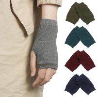 hotx【DT】 Half Gloves Stretchy Hand Wrist Arm Wamer Crochet Knitting Faux Wool Mittens Fingerless Color