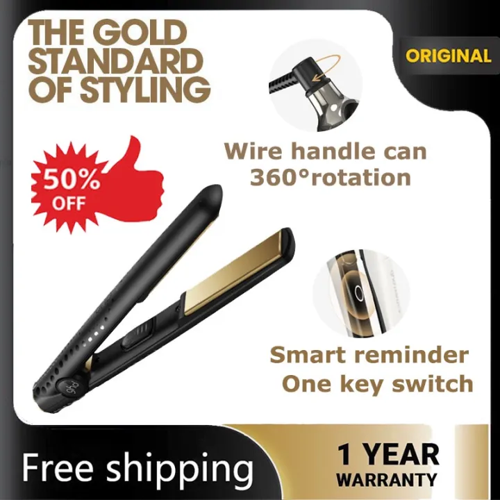 Straightroll dualpurpose GHD hair straightener ceramic curling rod