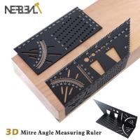 Wood Working Ruler 3D Mitre Angle Measuring Gauge Square Measure Tool Scriber Dovetail Marking Template Vertical Calition