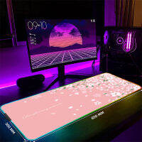 ขนาดใหญ่ RGB แผ่นรองเม้าส์เชอร์รี่ซากุระ Gamer Mousepads LED เล่นเกม M Ousepad บิ๊กส่องสว่างโต๊ะ Pad โต๊ะเสื่อ Backlit แผ่นรองเมาส์ Deskmat