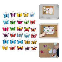 30 Pcs Office Cork Board Thumbtack Colorful Butterflies Tacks Poster Accessories Pvc Decorative Portable Push Pin Office Clips Pins Tacks