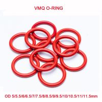 50pcs Red VMQ Silicone O Ring Gasket CS 2mm OD 5/5.5/6/6.5/7/7.5/8/8.5/9 11.5mm Food Grade Silicon O Ring Gasket Rubber o ring