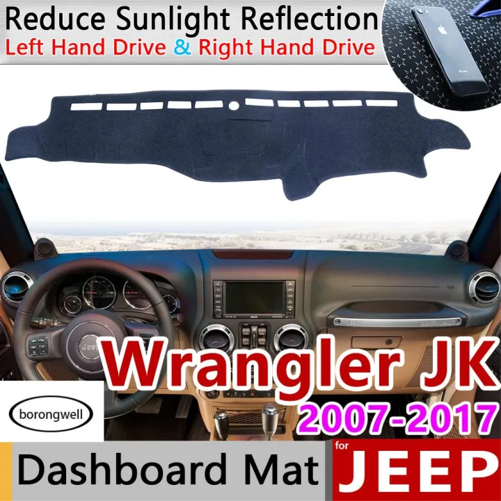 borongwell)For Jeep Wrangler Jk 2007~2017 Anti-slip Mat Dashboard Cover Pad  Sunshade Dashmat Accessories 2008 2009 2010 2012 2013 2015 2016 | Lazada PH