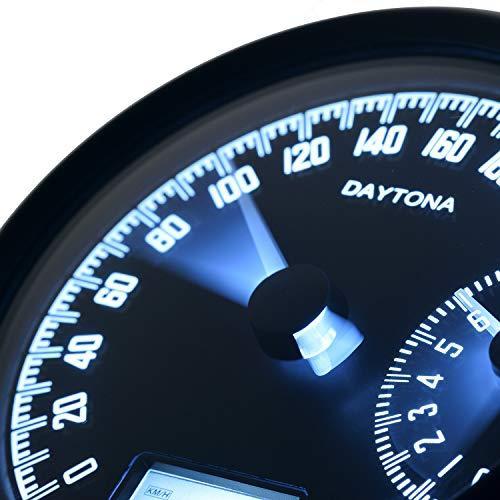 daytona-เครื่องวัดความเร็วรอบเครื่องวัดความเร็วรถจักรยานยนต์ไฟฟ้าสีดำ-80-led-สีขาว200กม-ชม-18376แสดงผล9000รอบต่อนาที