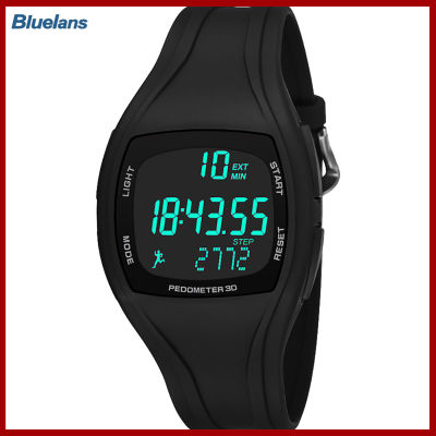 Bluelans®3D Pedometer Alarm มัลติฟังก์ชั่โครโนกราฟผู้ชายนาฬิกาข้อมือกันน้ำ