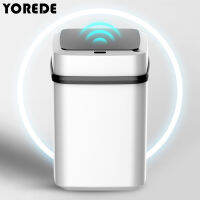 YOREDE อัตโนมัติเซนเซอร์ถังขยะพร้อมฝาครอบ Samrt Home ถังขยะสำหรับห้องครัวห้องน้ำ13L15L ชาร์จสแควร์ถังขยะ