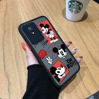 GGK เคสสำหรับ Vivo Y02A Y02T เมาส์การ์ตูนมิกกี้มีน้ำค้างแข็งโปร่งใสขอบเคสนิ่มใส่โทรศัพท์เด็กหญิงเด็กชายเคสป้องกันกล้องคลุมทั้งหมดกันกระแทก