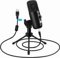 FDUCE USB Plug&amp;Play Computer Microphone, Professional Studio PC Mic with Tripod for Gaming, Streaming, Podcast, Chatting, YouTube on Mac &amp; Windows(Black)