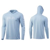 【YF】 Huk Fishing Apparel Clothing Men Long Sleeve T-shirt Sun Protection Uv Breathable Hooded Angling Camisa De Pesca