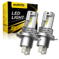 AUXITO 2ชิ้นหลอดไฟไฟหน้ารถมอเตอร์ไซค์แบบ Led H4 12000LM สำหรับรถยนต์รถจักรยานยนต์ไม่มีพัดลม H4 9003ขั้วหลอด Led Led ไฟหน้าโคมไฟอัตโนมัติ Hi/Lo