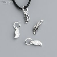 ? ของขวัญ DIY ของขวัญเครื่องประดับ S925 pure silver Thai small leaf pendant DIY craft braided rope hand leaves necklaces ornament accessories