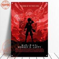 Monkey D. Luffy โปสเตอร์ Piece1Metal หนึ่งเกมรายการทีวีอนิเมะป้ายดีบุกตกแต่งศิลปะบนผนัง MZ1335