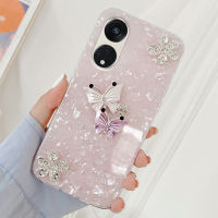 เคสโทรศัพท์ OPPO Reno8 T 5G ลายเปลือกหอยสวยงาม2023ใหม่พร้อมเคสแข็งตกแต่งรูปผีเสื้อ เคส OPPO Reno 8T 5G ฝาครอบ