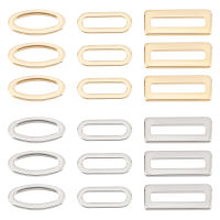 36Pcs 2 Colors 3 Styles Linking Rings 304 Stainless Steel Linking Rings Rectangle/Oval Frames Connectors for Bracelet Necklace Jewelry Making