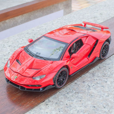 1:24 Lamborghini LP770จำลองล้อแม็กรถสปอร์ตรุ่นเสียงและแสงดึงกลับรถเด็กของเล่นรุ่น