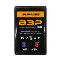 SUPULSE B3P AC 100-240V 2000mA 25W เครื่องชาร์จแบบสมดุลแบตเตอรี่ Lipo สำหรับ2S 7.4V 3S 11.1V แบตเตอรี่ Lipo สีดำ