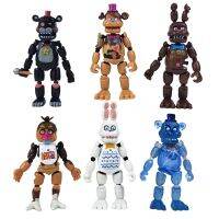 ของเล่นเฟรดดี้5คืน6ชิ้น/เซ็ต2021,ตุ๊กตาหุ่นแอ็กชัน Bonnie Foxy Fazbear ของเล่น5คืนพร้อมไฟสำหรับเด็กของขวัญคริสต์มาส