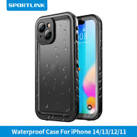 SPORTLINK เคสโทรศัพท์กันน้ำ iPhone 11 12 13 14 15 Pro Max หน้าจอในตัวฝาครอบกันกระแทก SE3และอุปกรณ์ป้องกันเลนส์กล้องถ่ายรูป