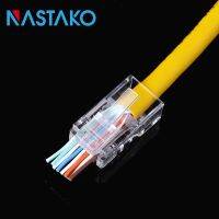 【In-demand】 Aziz Electronics NASTAKO EZ ตัวเชื่อมต่อ Cat5 RJ45เครือข่าย Cat5e ป้องกัน8P 8C ปลั๊กแบบโมดูลาร์สายเคเบิลยูทีพีรูง่ายผ่าน