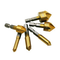 【✔In stock】 renguangz282585 6ชิ้น5ขลุ่ย Countersink 1/4 "Hss ก้านหกเหลี่ยมคัตเตอร์ขูดไม้90องศา6มม.-19มม. เจาะซิงค์เคาน์เตอร์บิต