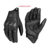 Genuine Leather Motorcycle Gloves Summer Breathable Gloves Sheepskin Riding Touch Operation Fist Joint Protect Guantes Moto Luva