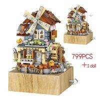 LOZ MINI Windmill Castle Music Box Model Building Block City Creative Girls Dream Castle House Bricks Children Kids Toys Gifts