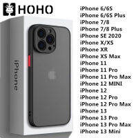 HOHO?ใช้สำหรับ?เคสขอบสีหลังขุ่นสำหรับไอโฟน iPhoneiPhone 13 6 S 7 8 Plus + X XR XS Max SE 2020 11 Pro Max 12 Pro Max 13 Pro Max iPhone 13 12 Mini TPU case ขอบสีสวยๆ เคสซิลิโคน เคสไอโฟน เคสหลังด้านขอบสี 9สี แบบเคสกันกระแทก ปุ่มสีผิวด้าน กันรอยกล้อง