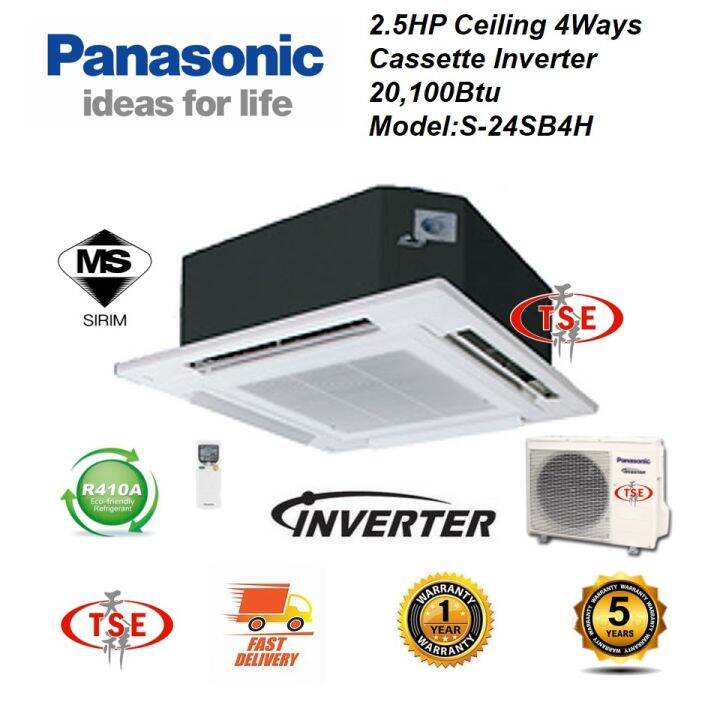 Panasonic (CS/CUS24SB4HLW) 2.5HP Mini Ceiling Cassette Type air cond