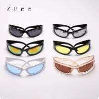 1 Pcs Zuee 2022 New Moon Rectangular Sunglasses For Women Man Vintage Outdoor Cycling Sport Hip Hop Punk Sun Glasses UV400 Trend