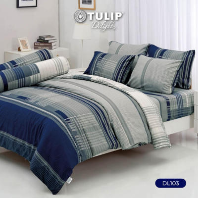 Tulip Delight ผ้าปูที่นอน (ไม่รวมผ้านวม) พิมพ์ลาย กราฟฟิก Graphic Print DL103 (เลือกขนาดเตียง 3.5ฟุต/5ฟุต/6ฟุต) #ทิวลิปดีไลท์ เครื่องนอน ชุดผ้าปู ผ้าปูเตียง