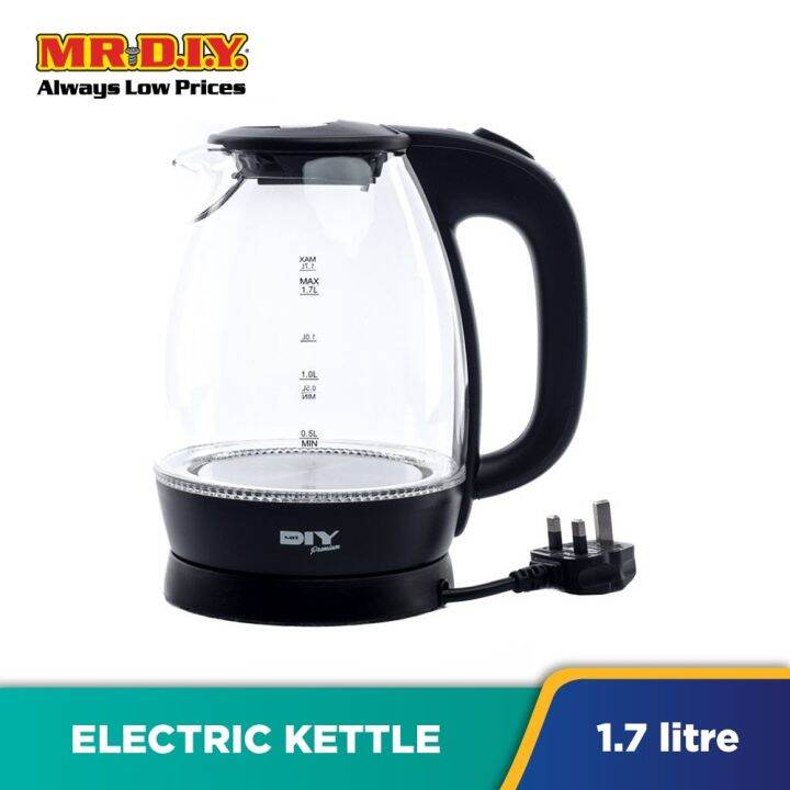 electric kettle MR.DIY Premium Glass Electric Kettle (1.7L) Lazada