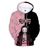 Demon Slayer Kamado Nezuko Cosplay Hoodie 3D Print Hooded Ear Pullover Sweatshirt Streetwear Jacket Coat Anime  Cosplay