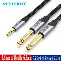 【CW】 Vention Jack 3.5mm to 6.35mm Adapter Audio Cable for Mixer Amplifier Speaker Gold Plated 6.5mm 3.5 Male Splitter Cabl