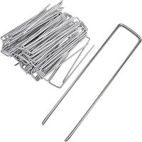 onlcicn 50pcs Heavy-Duty U-Shaped Garden Stakes - Perfect for Securing Weed Fabric, Landscape Netting &amp; Camping Tents!