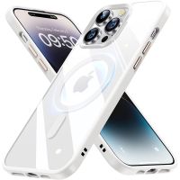 White Magnet Magnetic Clear Case For Magsafe Wireless Charging iPhone 15 14 Plus 13 Pro Max 14Pro 15Pro Transparent Phone Cover