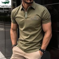 Summer mens T-shirt Casual embroidered short sleeve collar Polo shirt High quality mens T-shirt American size S-3XL