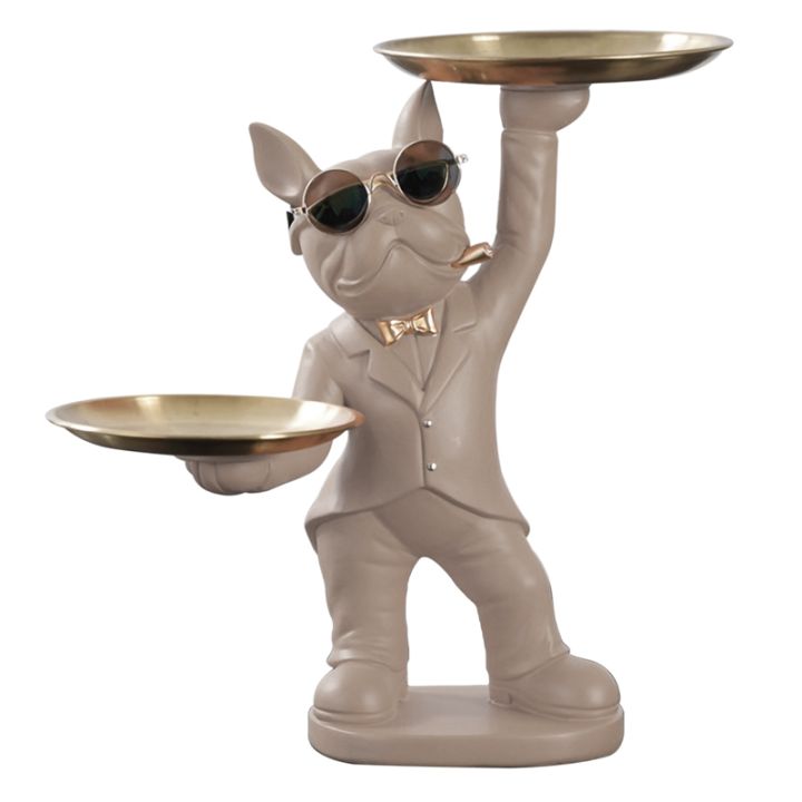 bulldog-statue-room-interior-decoration-animal-sculpture-home-decor-with-2-metal-tray-bulldog-figurines-table-ornament