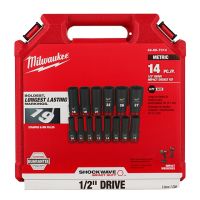 Milwaukee 49-66-7014 14 PC SHOCKWAVE Impact Duty™ 1/2" Drive Metric Deep 6 Point Socket Set