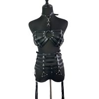 【YF】 New Sexy Full Body Harness Belt Bondage Lingerie Women Punk Adjustable Leather Cage Bra Chest Straps Suspenders Slim Skirt