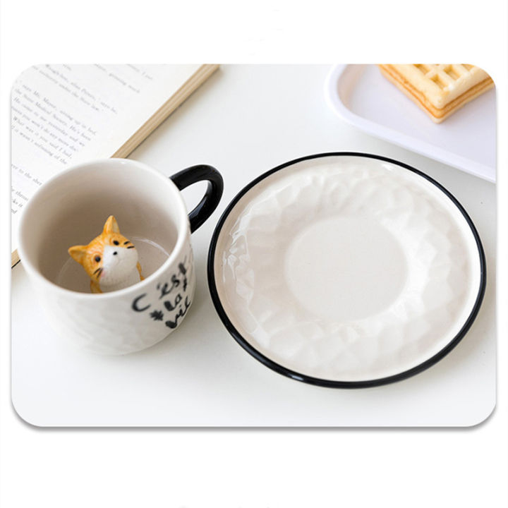 creative-ceramics-mug-with-spoon-tray-cute-cat-relief-coffee-milk-tea-handle-porcelain-cup-couple-water-cup-novelty-gifts