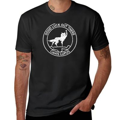 Fantastic Mr Fox - Wolf - Canis Lupus - Circle - Distressed T-Shirt Animal Print Shirt For Tops Plain Black T Shirts Men