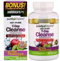 ดีท็อกซ์ลำไส้ Purely Inspired, 100% Pure 7-Day Cleanse, 42 Easy-to-Swallow Veggie Capsules