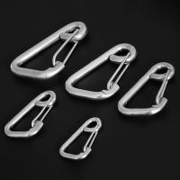 HRRIUNG เหล็กไร้สนิม ล็อคสกรูล็อค ตัวล็อค D-BUCKLE โซ่หัวเข็มขัด ตะขอเกี่ยวนิรภัย Carabiners แหวนเชื่อมต่อโซ่ คาราบิเนอร์อุปกรณ์ปีนเขา