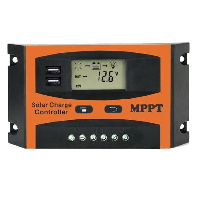 1 Pcs 30A Solar Charge Controller 12V/24V Solar Panel with Dual USB Port and PWM LCD Display