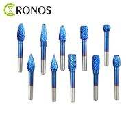 1pcs Carbide Cutte Rotary File with Nano Blue Coated Double Groove Single Shell for CNC Engraver Machine Power Tools