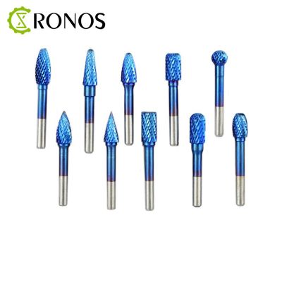 1pcs Carbide Cutte Rotary File with Nano Blue Coated Double Groove Single Shell for CNC Engraver Machine Power Tools