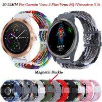 gdfhfj 20 22mm Smartwatch Band For Garmin Venu 2 Braided Magnetic Buckle Bracelet Venu2 Plus SQ 2 Vivoactive3 4 Forerunner 55 158 Strap