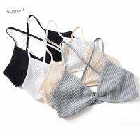 QLMYKP ปลอบโยน Ultra Thin ชุดชั้นใน สายฟรี ดีพ วี ถ้วยสามเหลี่ยม ผ้าฝ้ายบรา Bralette บัสเทียร์ เสื้อชั้นใน